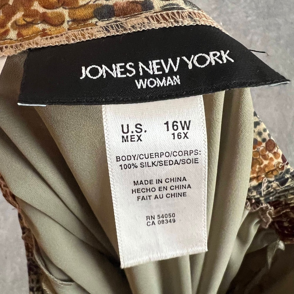 Jones New York Midi Skirt Womens 16W 100% Silk Abstract Multicolor - Picture 3 of 9